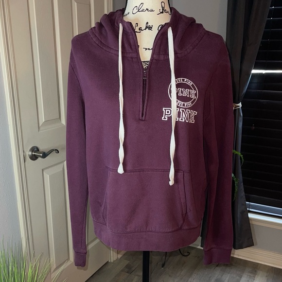 PINK Victoria's Secret Tops - PINK- Burgundy pull over sweatshirt with hood size large from Victoria’s Secret